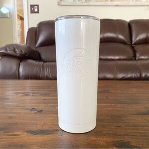 Starbucks Iridescent White Pearl Shimmer Stainless Steel Insulated 16oz 2025